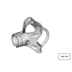 Obejma TR311 do przegrody wolnostanowiskowej montowana na rurze Ø76 mm.