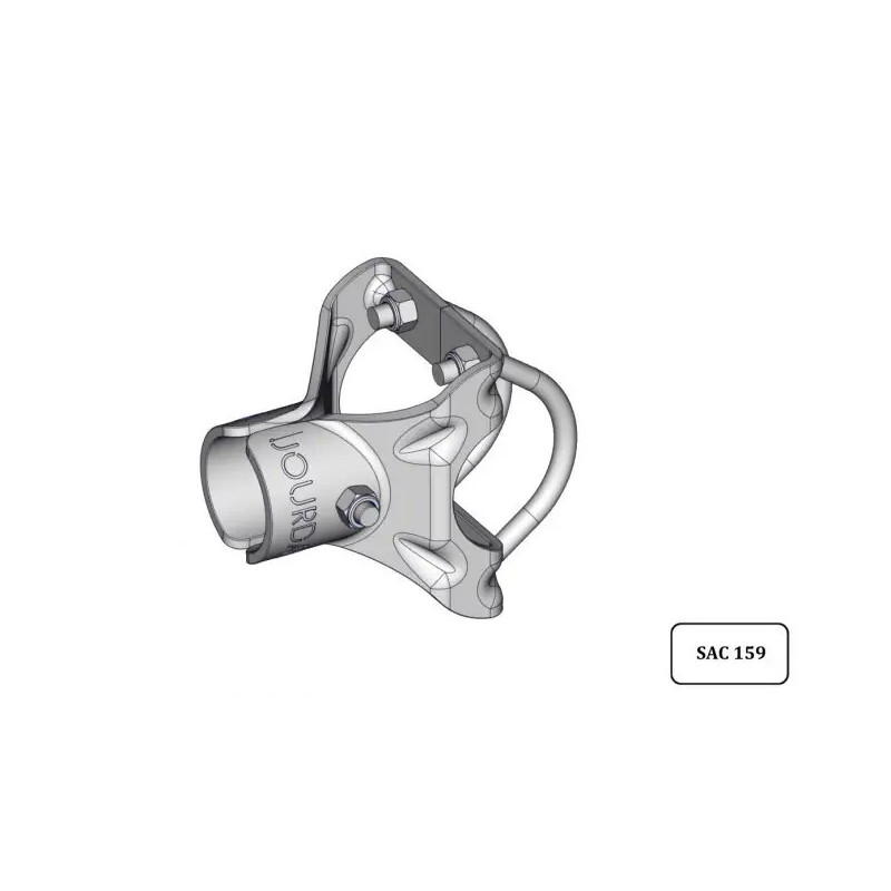 Obejma TR311 do przegrody wolnostanowiskowej montowana na rurze Ø76 mm.