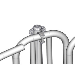 Obejma Jourdain przy słupku Ø 76 mm – przykładowy montaż