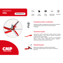 Wentylator VSL średnica 4m marki CMP Animal Welfare