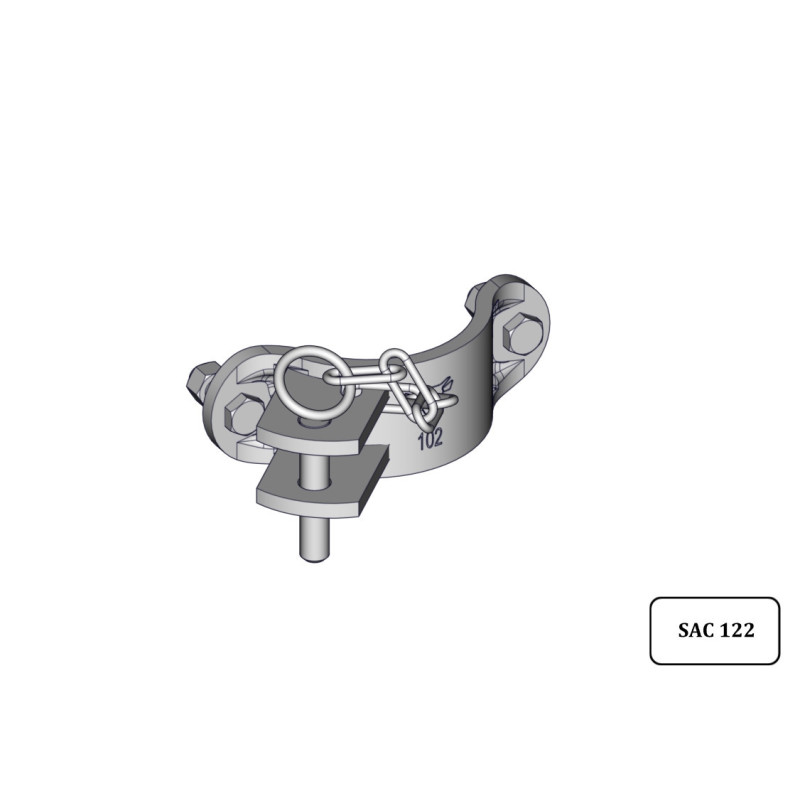 Półobejma Ø 102 mm okrągła jednostronna Jourdain – widok z boku